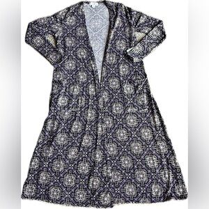 LuLaRoe Black and Purple Patterned Sarah Sweater